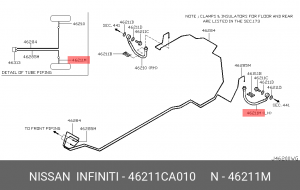 Nissan Murano Z50 шланг тормозной задний левый 46211CA010 NISSAN INFINITI
