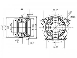 Toyota RAV4 / IPSUM / NADIA / GAIA 4WD 94-00 подшипник задней ступицы ST4240942010 SAT