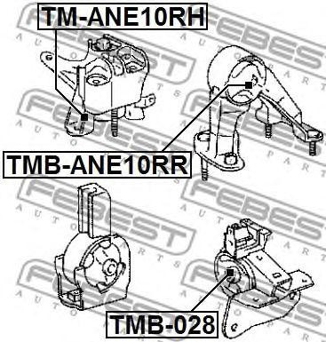 Toyota Avensis сайлентблок задней опоры ДВС TMB-ANE10RR FEBEST