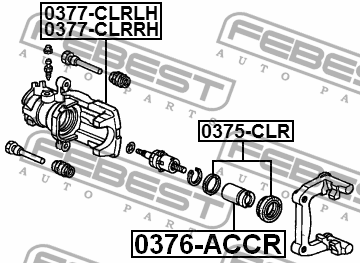 Honda Accord ремкомплект суппора тормозного заднего (резинки) 0375-CLR FEBEST