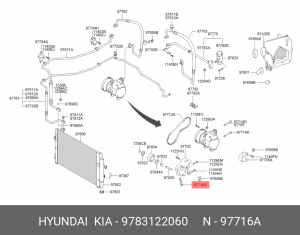 Hyundai Accent 00-/GetzDOHC/ElantraXD 1.6 болт натяжителя ролика кондиционера 9783122060 HYUNDAI KIA