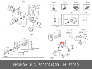 Hyundai Santa Fe Кронштейн заднего моста 5391026200 HYUNDAI KIA