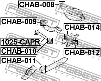 Chevrolet Captiva C100/Antara06-11 сайлентблок верхний задней цапфы CHAB-014 FEBEST