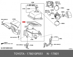 фильтр воздушный  Highlander 17801-0P051 TOYOTA