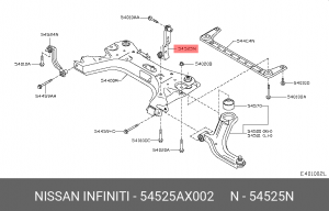 Nissan Note Кронштейн стабилизатора передний левый АВТОМАТ 54525-AX002 NISSAN INFINITI
