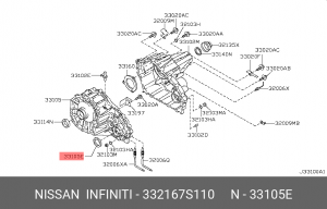 Nissan Pathfinder R51 сальник раздатки на передний кардан 33216-7S110 NISSAN INFINITI
