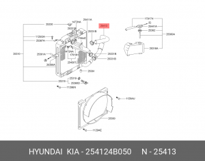 HYUNDAI Porter Патрубок радиатора нижн 25412-4B050 HYUNDAI KIA