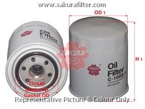 Mitsubishi L200 -17, Pajero Sport 08- 2,5D фильтр маслянный C10081 SAKURA