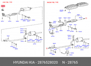 Hyundai Starex прокладка глушителя (2 отверстия) 2876528020 HYUNDAI KIA