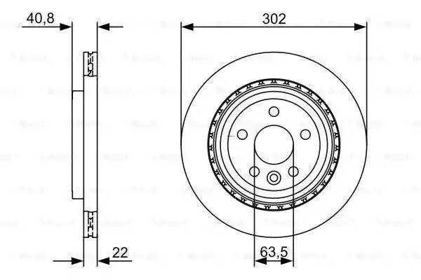 VOLVO S60/S80/V60/V70/XC70 06- диск тормозной задний вент. с эл. ручн. 0 986 479 398 BOSCH