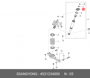 Опора стойки 4531234000 SSANG YONG