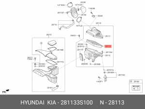 Hyundai Sonata YF 10-/Optima 11(vin)- фильтр возд. 281133S100 HYUNDAI KIA