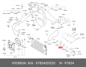 Hyundai Accent 00-/Getz/Elantra 00-/Tucson 2.0б/Sonata 2.0 G4GC ролик кондиционе 978342D520 HYUNDAI KIA