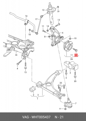 VW Tiguan Болт ступицы колеса WHT 005 437 VAG