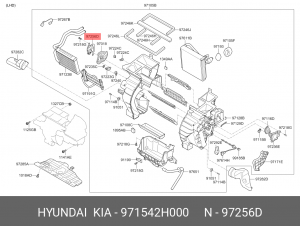 Hyundai  Электропривод Заслонки отопителя 971542H000 HYUNDAI KIA