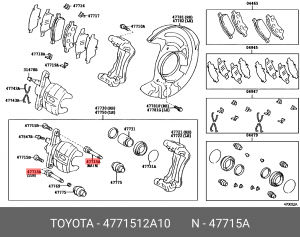 Toyota Corolla E150 палец суппорта нижняя 47715-12A10 TOYOTA