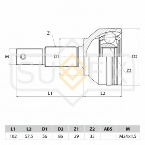 Nissan Qashqai HR16DE ШРУС наружный ST-1070 SUFIX