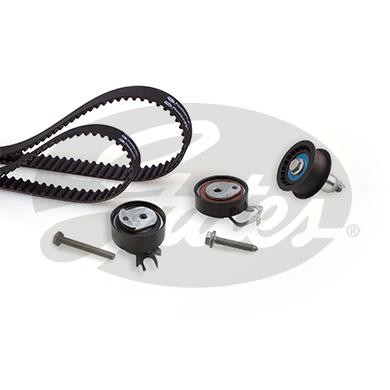 VW Golf V,VI,Plus,Polo 1,4 16 V 05/06- комплект ремня ГРМ (2 ремня + 3 ролика) K035565XS GATES