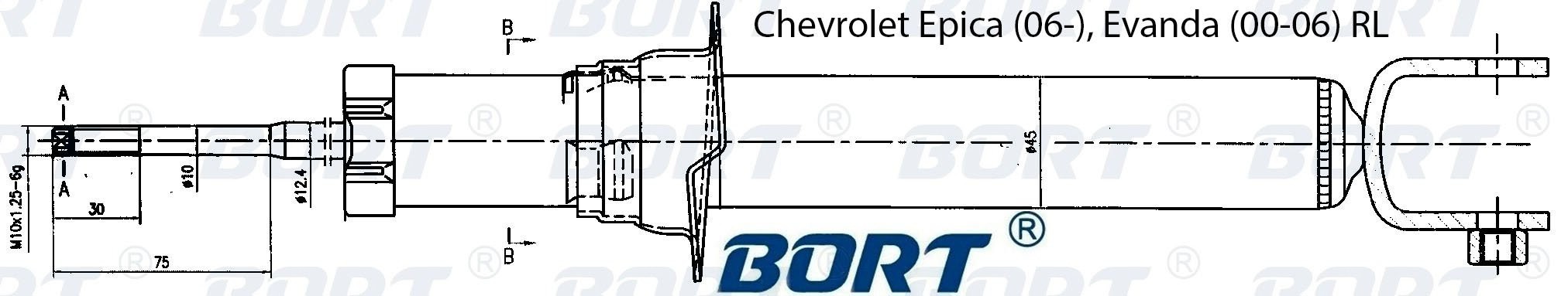 Chevrolet Epica Амортизатор задний  левый G41245012L BORT