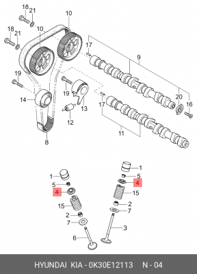 Kia Shuma 2 седло клапана 0K30E12113 HYUNDAI KIA