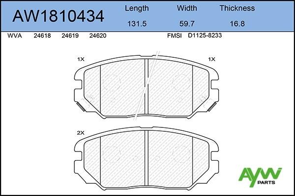 Колодки тормозные передние AW1810434 AYWI PARTS