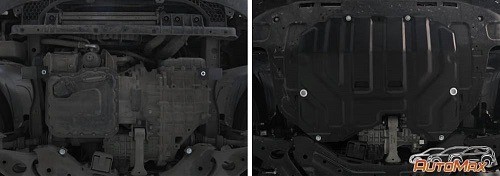Защита картера + КПП + комплект крепежа, AutoMax, Сталь, Hyundai ix35 2010-2015, AM.2352.1 AUTO MAX