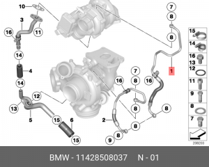 Маслопровод 11 42 8 508 037 BMW