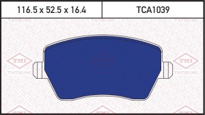 Nissan Note/Micra/Almera G15/Vesta/Largus/Duster 1.6, Колодки передние TCA1039 TATSUMI