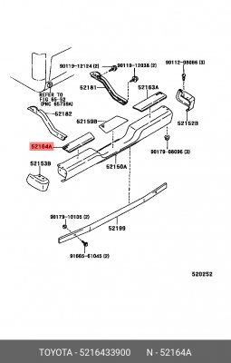 Toyota Заглушка болта крепления бампера 52164-33900 TOYOTA