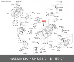 Kia Cerato 08-12 2.0б/Ceed 12-/IX35 2WD АКПП Сальник привода правый 452453B310 HYUNDAI KIA
