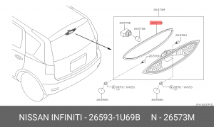 Nissan Note Крепление стопсигнала (прокладка) 265931U69B NISSAN INFINITI
