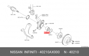 Nissan Cube Подшипник передний ступичный 40210-AX000 NISSAN INFINITI