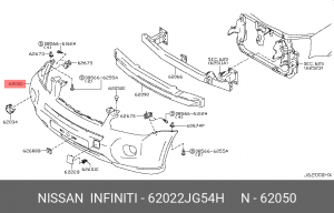 Nissan XTrail T31 бампер передний 62022-JG54H NISSAN INFINITI