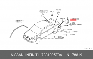 Nissan Almera Classic защита заднего бампера левая 7881995F0A NISSAN INFINITI