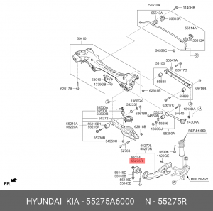 Сайлентблок рычага подвески (Сайлентблок заднего рычага) 55275A6000 HYUNDAI KIA