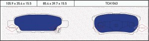 Mitsubishi Lancer 9, 10, Outlander 03- колодки тормозные задние TCA1043 TATSUMI