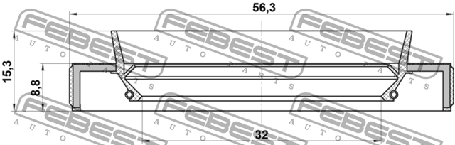 Toyota сальник привода 95HBY-34560915L FEBEST
