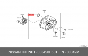 Nissan XTrail T31, Qashqai, Juke 6МТ сальник привода правый 2WD и 4WD 38342-8H501 NISSAN INFINITI