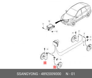 SS Kyron Датчик тормозной системы передний 4892009000 SSANG YONG