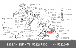 Infiniti QX56 болт развальный подпружинного рычага 552267S001 NISSAN INFINITI