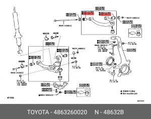 Toyota LC 120 с/блок переднего верхнего рычага 48632-60020 TOYOTA