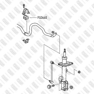 Toyota Highlander 08-14, Lexus RX270/350/450H 08-  втулка переднего стабилизатор FG0668 FIXAR