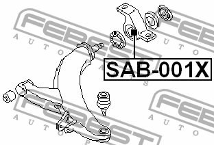 Subaru Impreza G10, G11 с/блок переднего рычага задний SAB-001X FEBEST