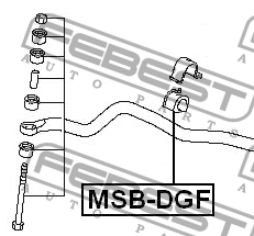 Mitsubishi Carisma, Space Star 95-04 Втулка переднего стабилизатора d23 MSB-DGF FEBEST