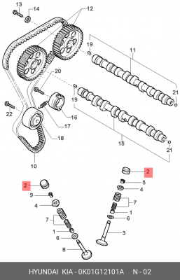 Kia Sportage 95 DOHC гидрокомпенсатор 0K01G12101A HYUNDAI KIA