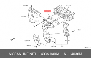 Nissan 2.5 прокладка выпускного коллектора 14036-JA00A NISSAN INFINITI