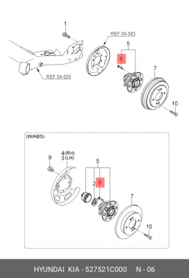 Kia Picanto Шпилька заднего колеса 527521C000 HYUNDAI KIA