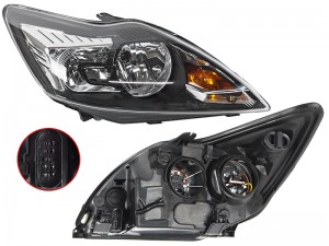 Ford Focus II 08- фара правая черная с электрокорректором ST4311181RMLDEM2 SAT