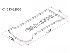 Toyota Avensis, Corolla,  RAV4 1.4-1.8 00-05 Прокладка клапанной крышки K1121322050 SAT