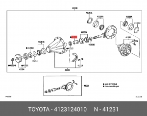 Toyota LC 90 втулка распорная хвостовика редуктора 41231-24010 TOYOTA